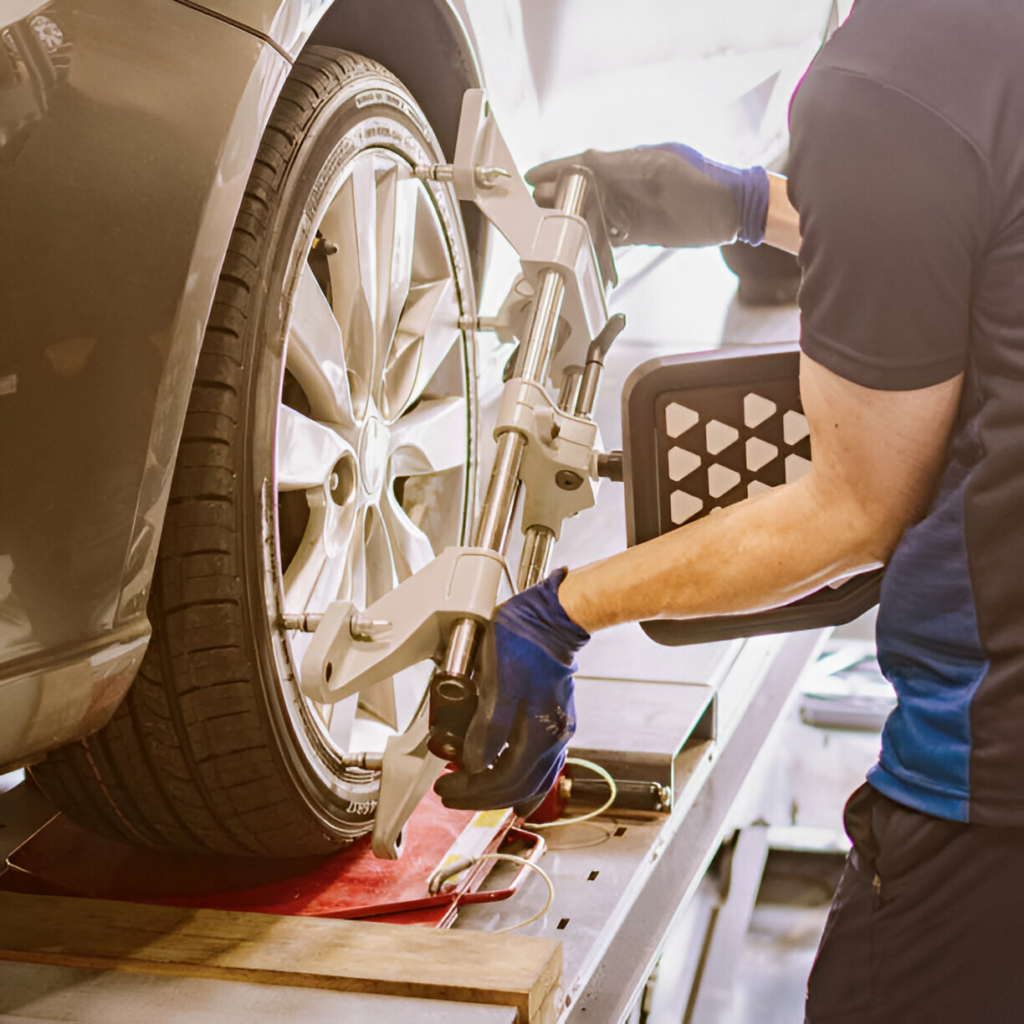 Front-end alignment service at Riverview Tires